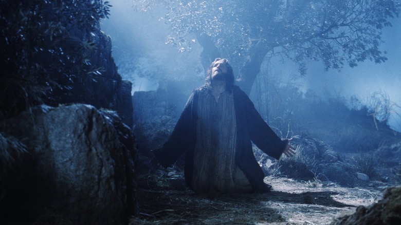 Jesus praying in the Garden of Gethsemane 