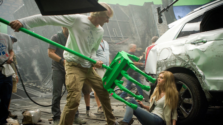 Michael Bay directs a scene