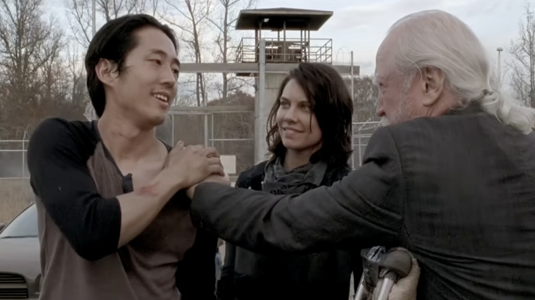 Glenn, Maggie, and Hershel as family