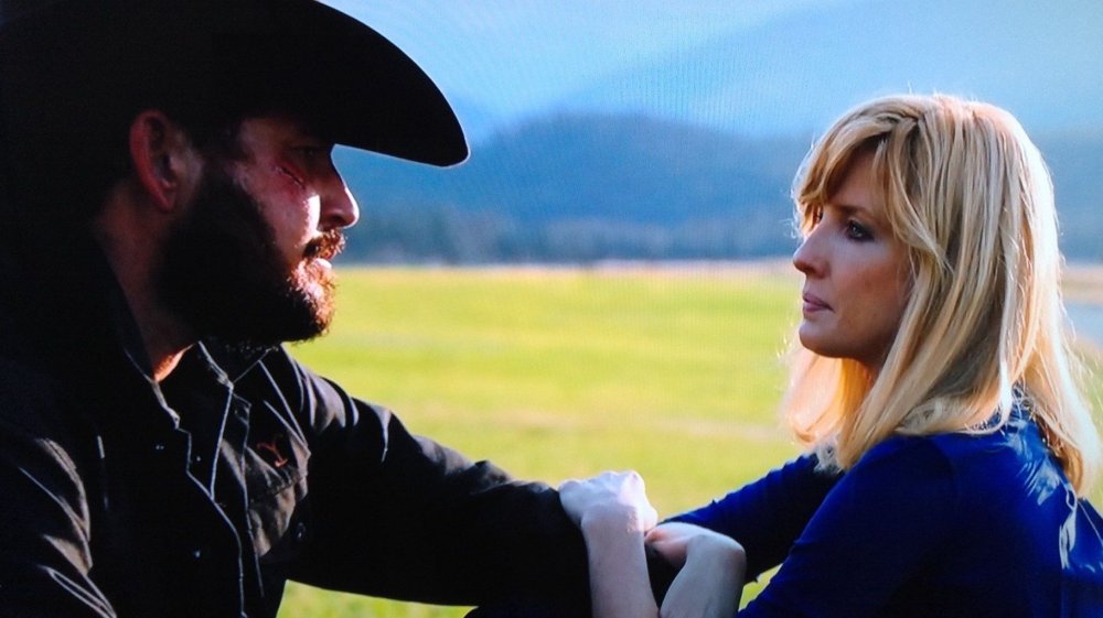 Cole Hauser and Kelly Reilly as Rip and Beth on Yellowstone