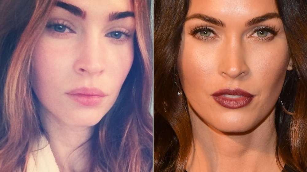 Megan Fox without and with makeup