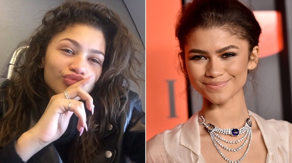 Zendaya without and with makeup