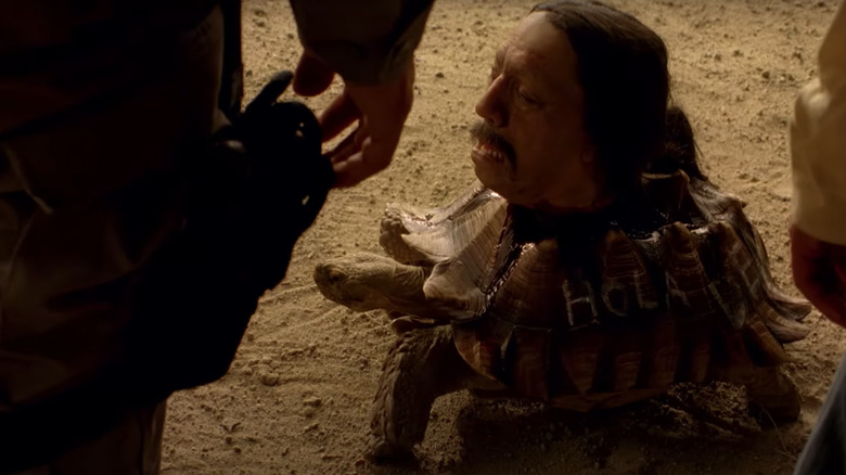 Danny Trejo's head on a turtle