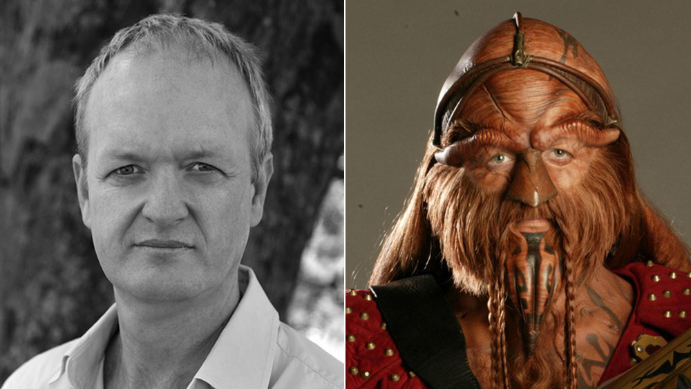 Anthony Simcoe in 2015 (left), Ka D'Argo in a Farscape publicity photo (right)