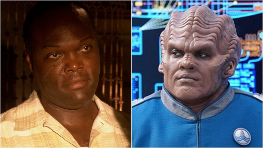 Peter Macon in Dexter (left), as Bortus (right)