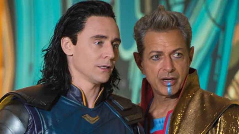 Tom Hiddleston and Jeff Goldblum in Thor: Ragnarok