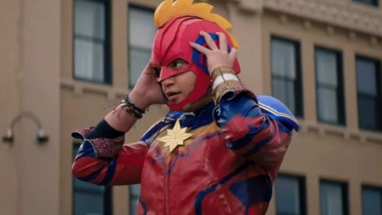 Kamala Khan dressed as Captain Marvel