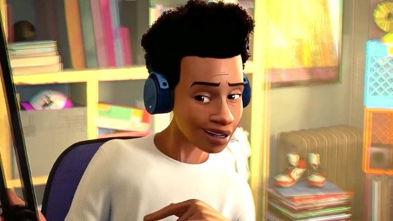 Miles Morales listening to music