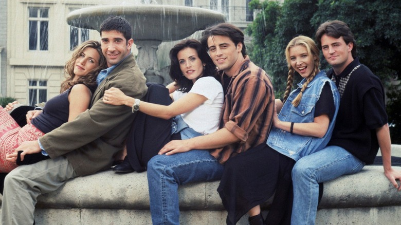 Friends cast water fountain