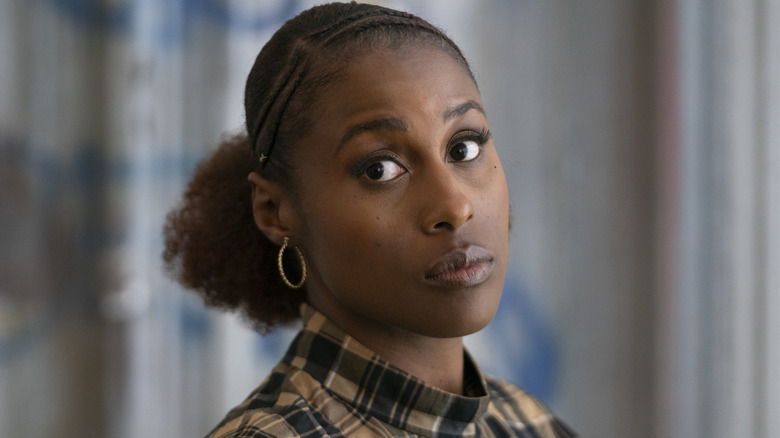 Issa Rae with concerned expression