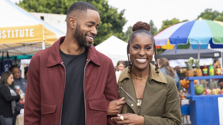 Issa and Lawrence happy together on Insecure