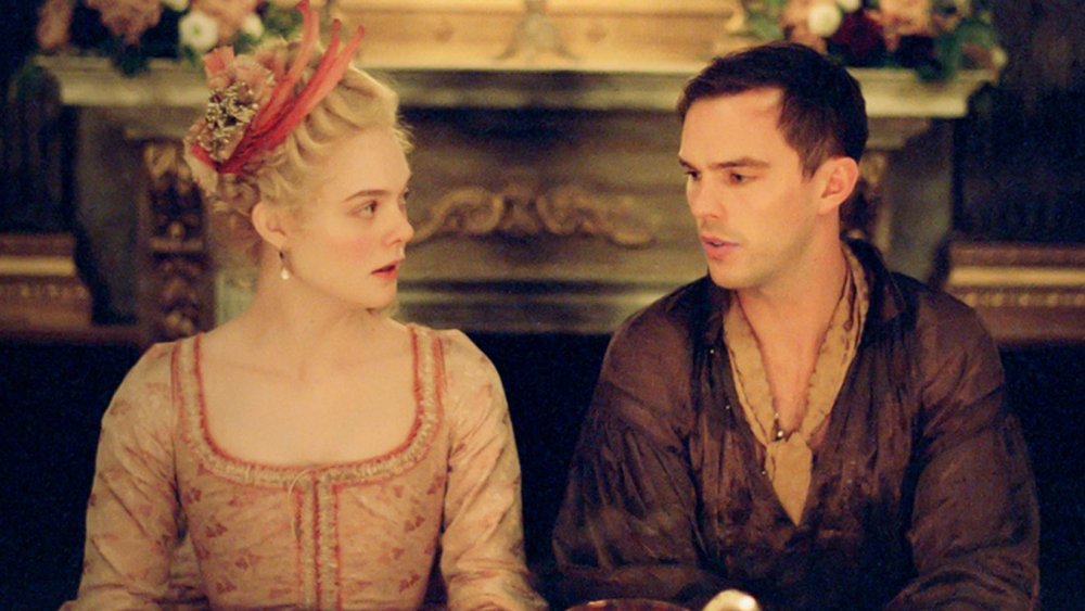 Elle Fanning and Nicolas Hoult in The Great