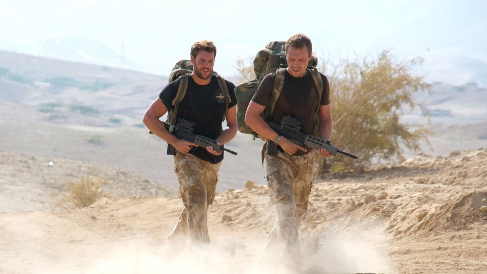 Two soldiers in the Afghan desert in Kilo Two Bravo