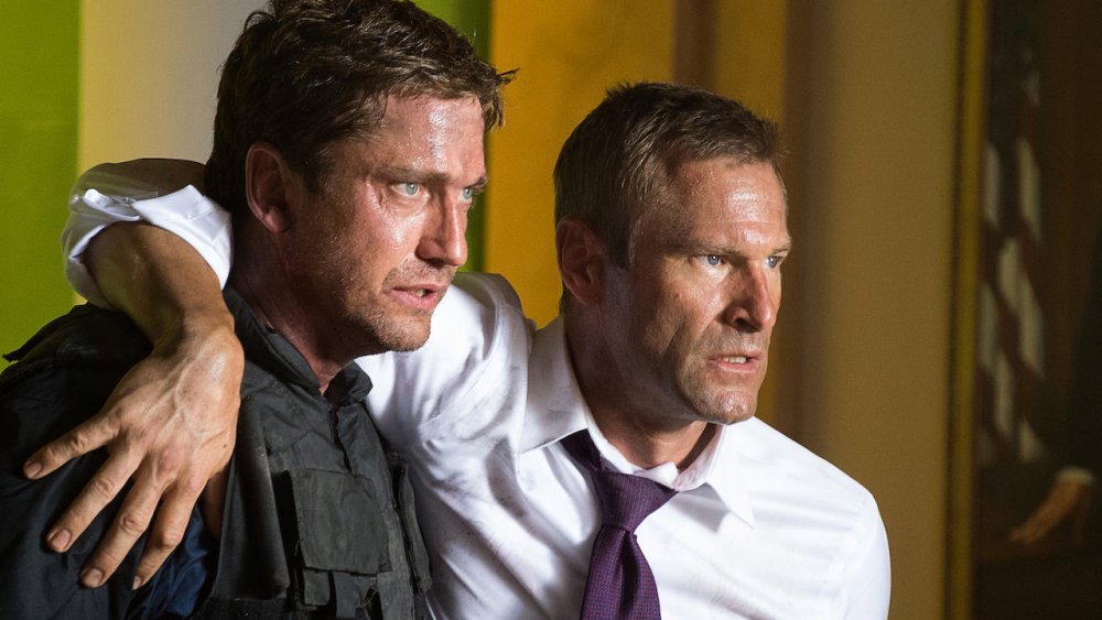 Gerard Butler and Aaron Eckhart in Olympus Has Fallen