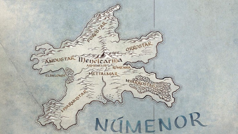 The star-shaped island of Númenor