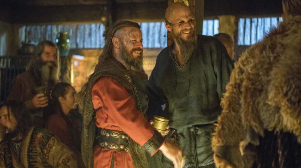 Peter Franzén and Gustaf Skarsgård on Vikings