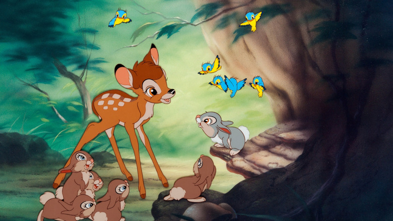 Bambi and friends together in the woods