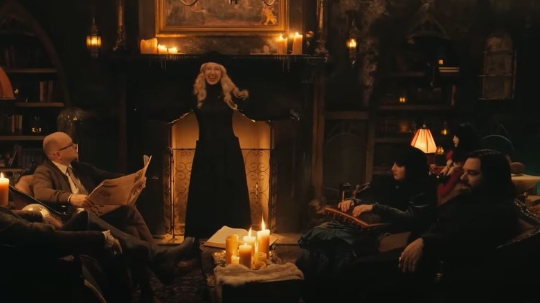 The vampires in candle-lit living room