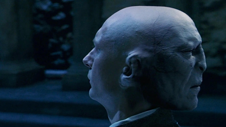 Voldemort's face in the back of Quirrell's head