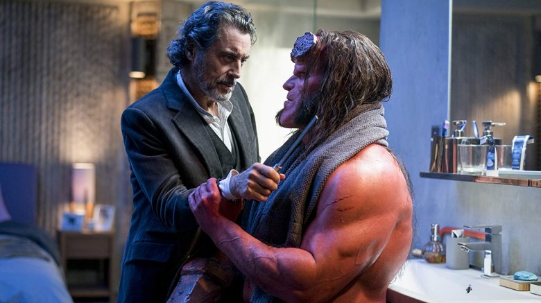 Ian McShane and David Harbour in Hellboy