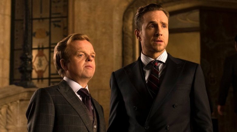 Toby Jones and Rafe Spall in Jurassic World: Fallen Kingdom