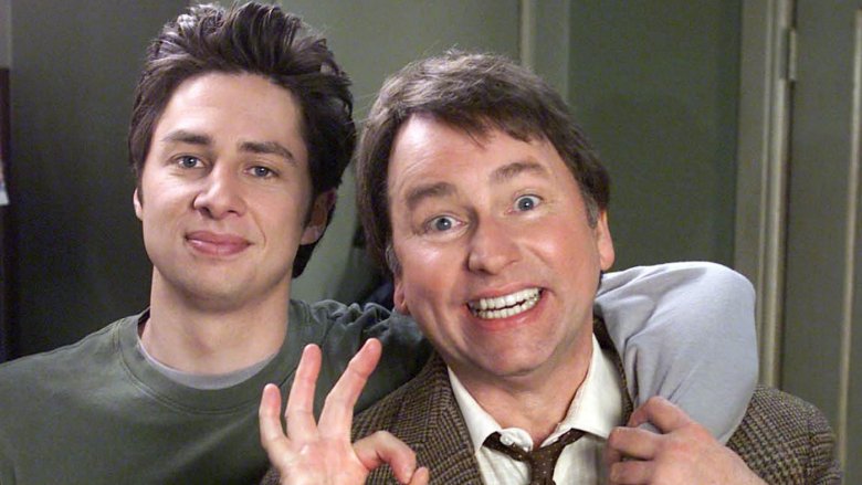 Ritter with Zach Braff on the set of Scrubs