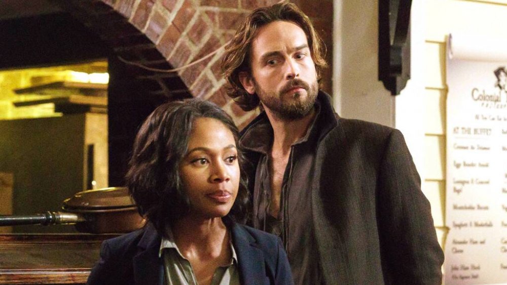 Tom Mison as Ichabod Crane and Nicole Beharie as Abbie Mills in Sleepy Hollow