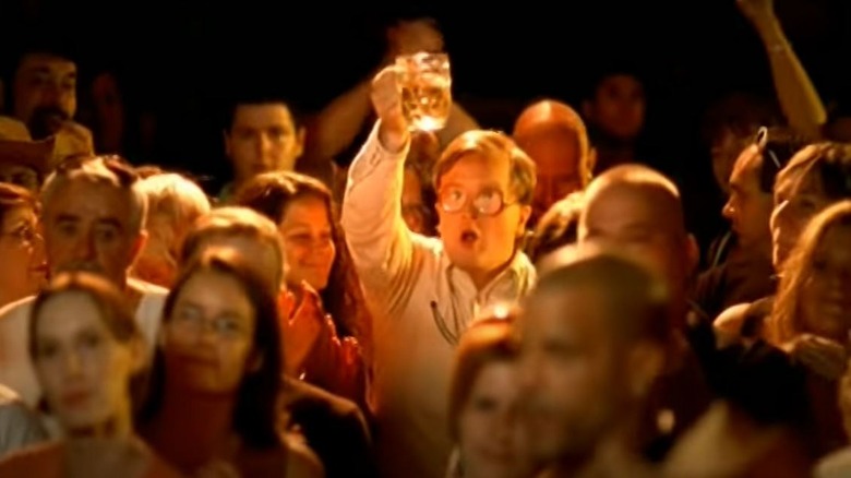 Bubbles drinking in crowd