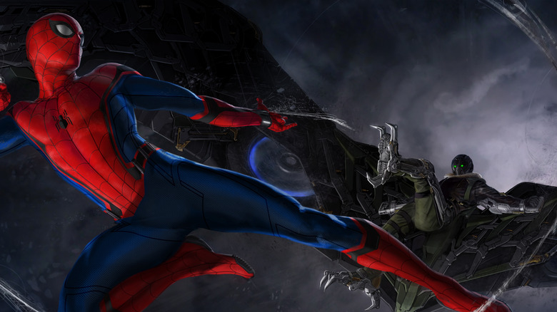 Concept art of Spider-Man fighting Vulture