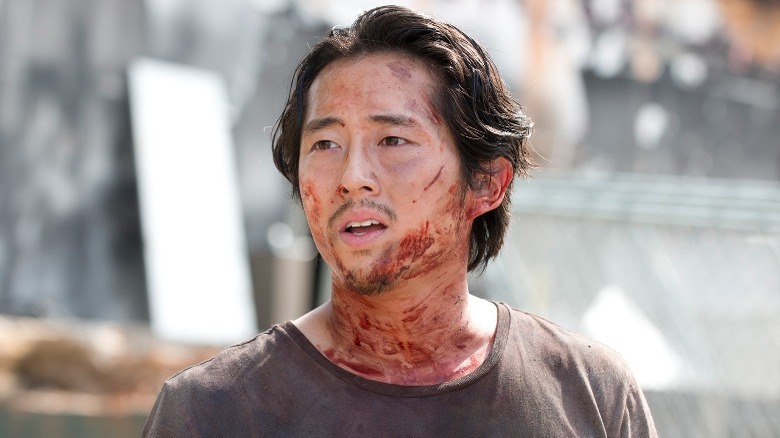 Glenn with blood on face