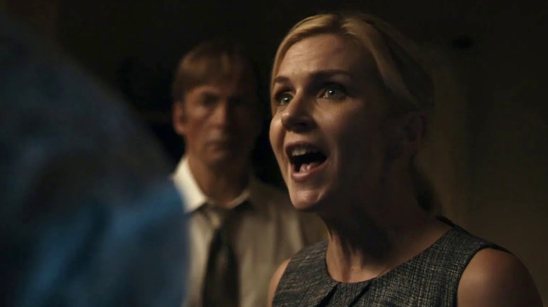 Rhea Seehorn as Kim yelling at Lalo