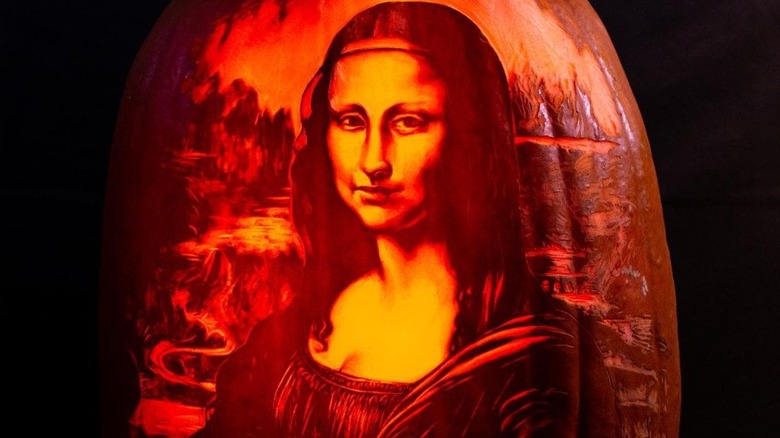 Mona Lisa on a pumpkin