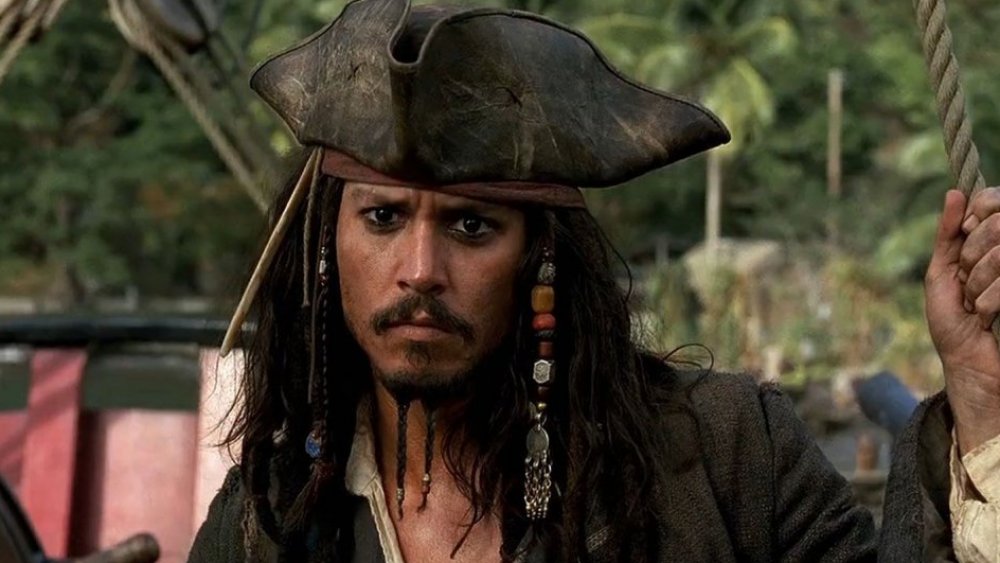 Johnny Depp as Captain Jack Sparrow in Pirates of the Caribbean