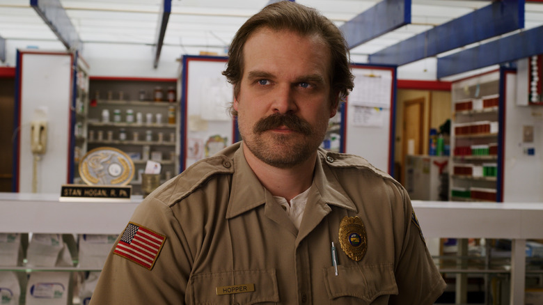 David Harbour acting in Stranger Things