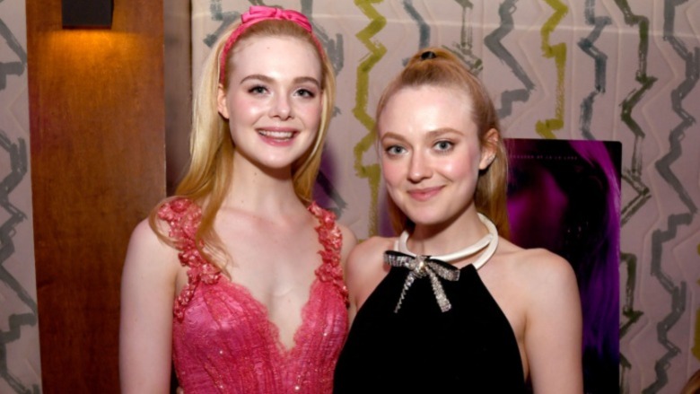 Elle and Dakota Fanning at premiere