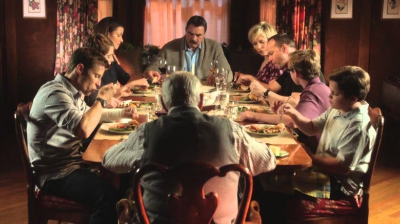 The Reagan family eats dinner on Blue Bloods