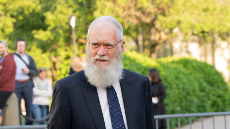 David Letterman wearing a suit