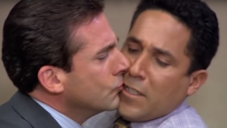 Michael kissing Oscar