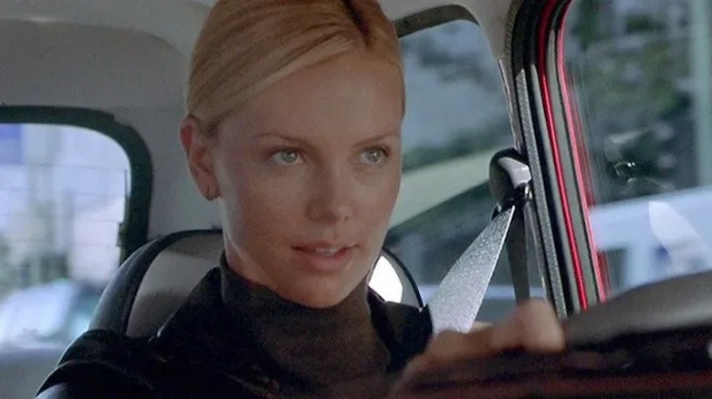 Theron driving in 'The Italian Job'