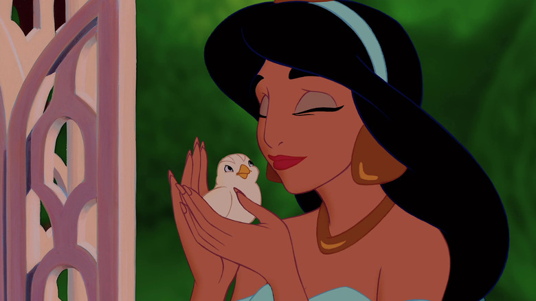 Princess Jasmine holding a bird