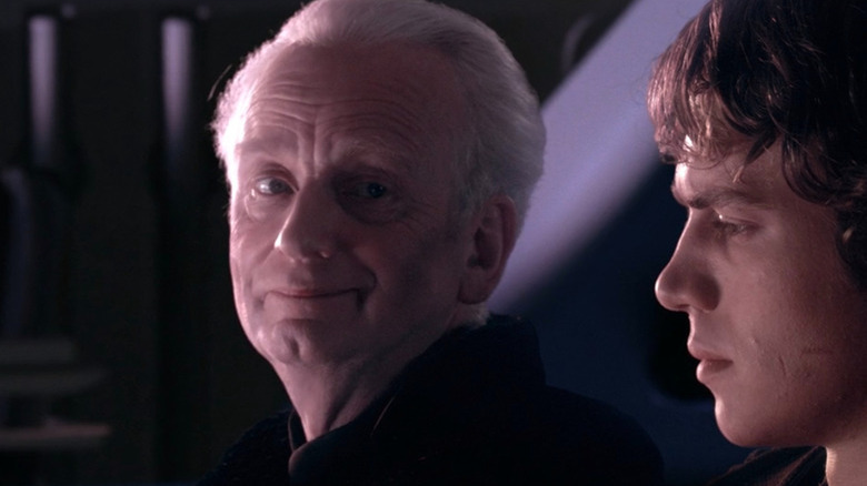 Anakin and Palpatine talking while watching a performance