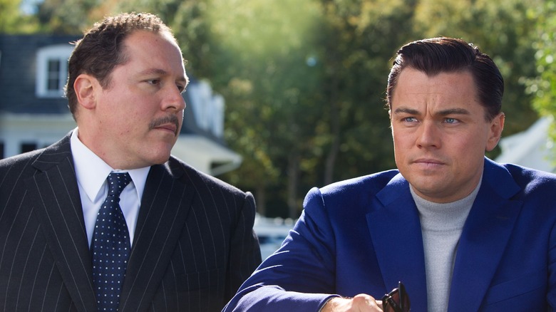 Favreau talks to DeCaprio in The Wolf of Wall Street