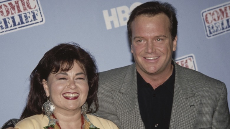 Roseanne Barr Tom Arnold smiling