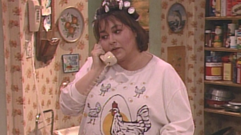 Roseanne Barr talking on phone