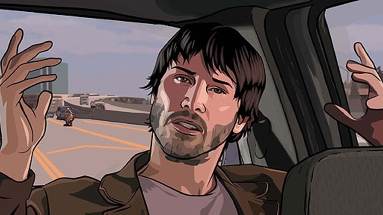 Keanu Reeves Bob Arctor rotoscoped