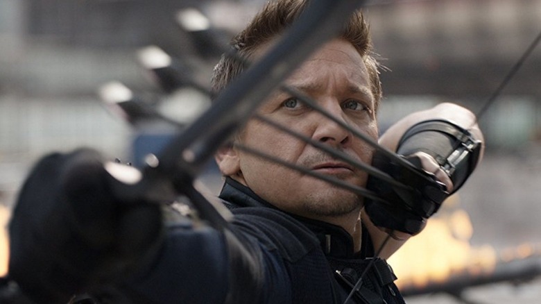 Hawkeye shoots three arrows