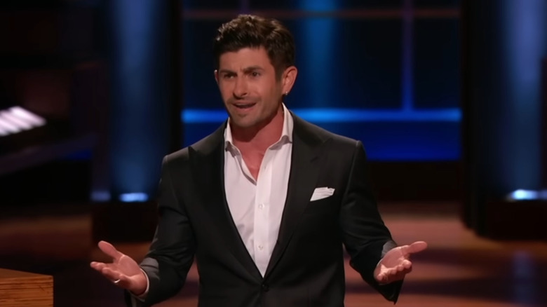 Aaron talking on Shark Tank