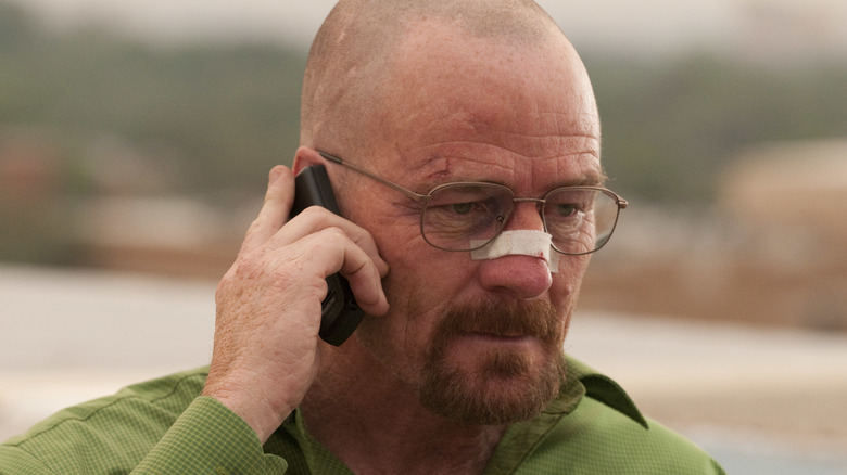 Walter White talks on the phone