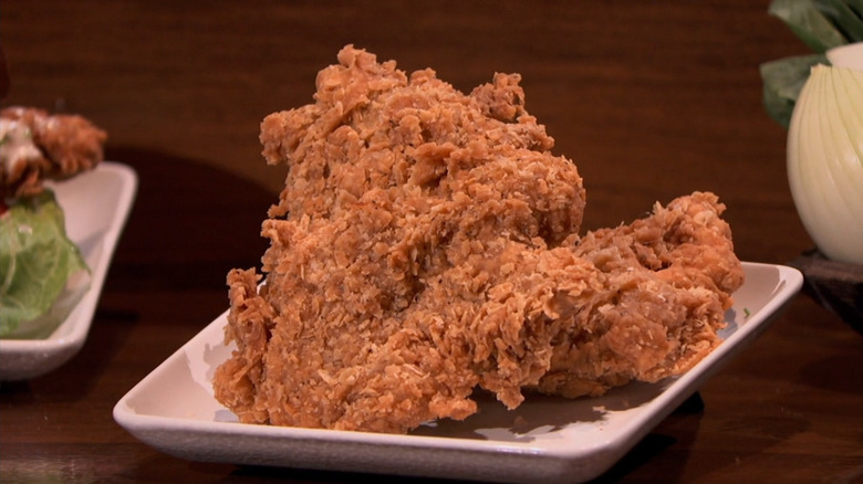 Piece of vegan fried chicken