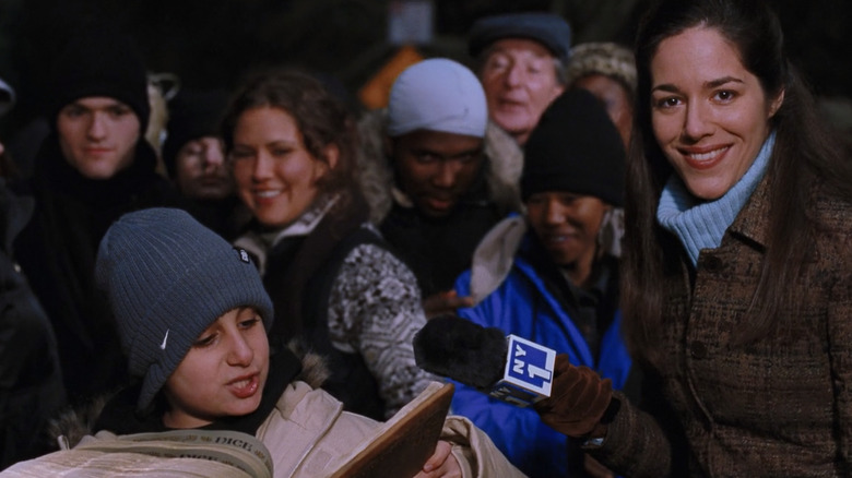 Michael reads Christmas wishes on TV